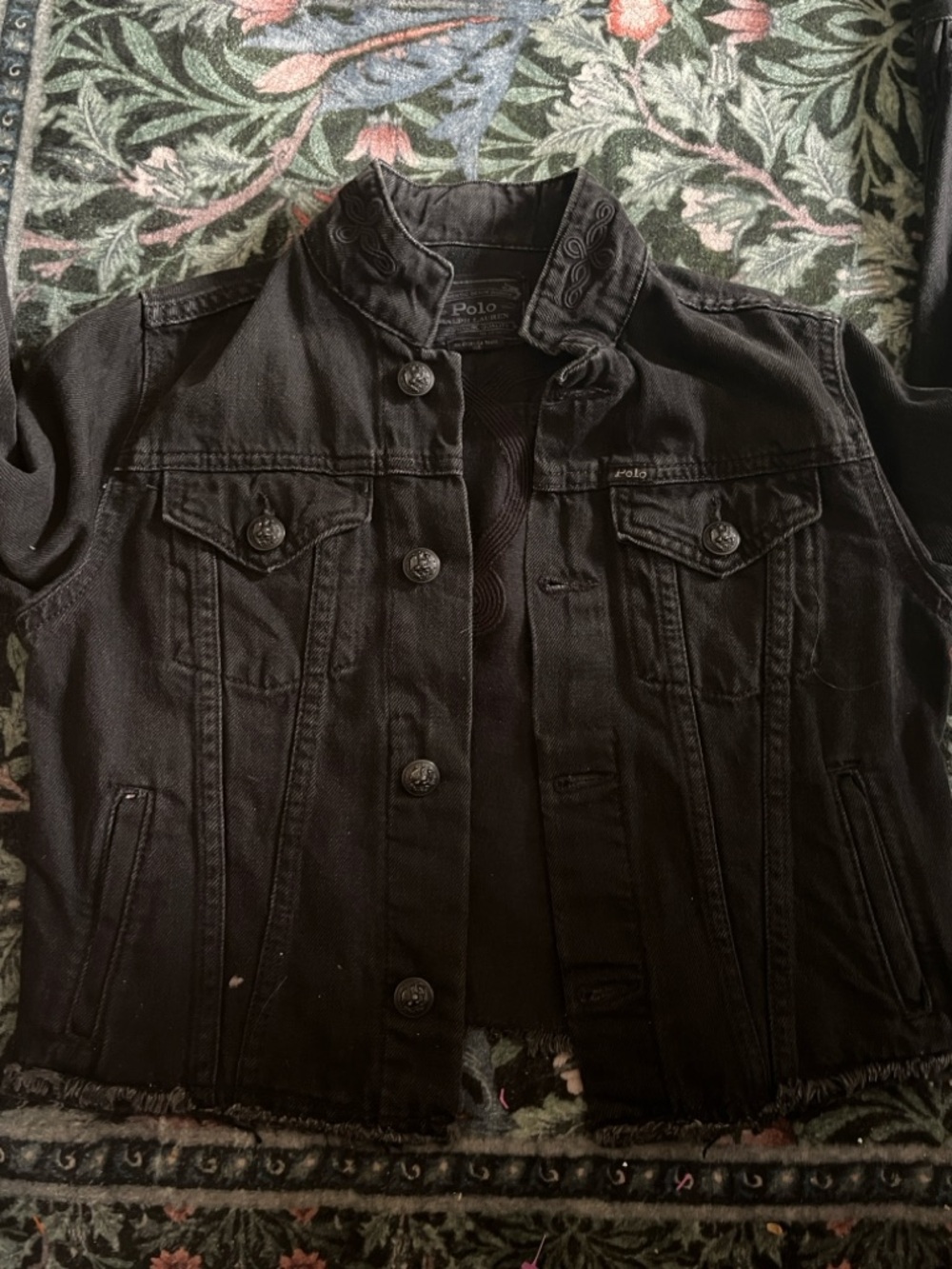 Rare Vintage Polo by Ralph Lauren Washed Black with Embroidery Details